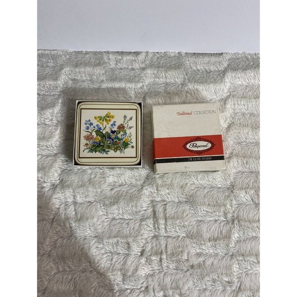 PIMPERNEL Deluxe Square Coaster Set ~ North America Wild Flowers (6) ENGLAND - Picture 6 of 8